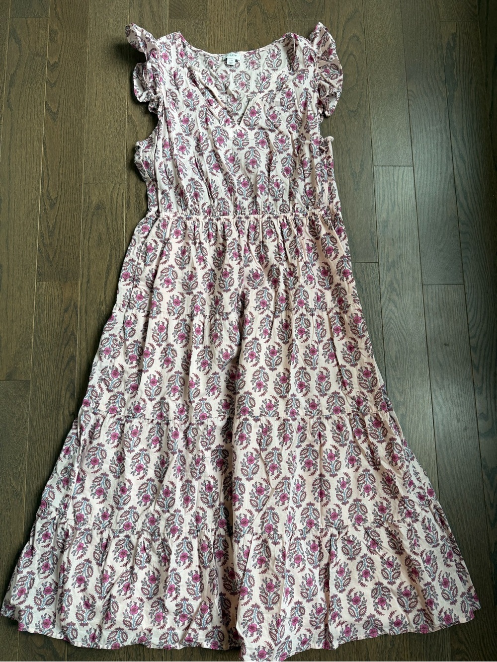 J. Crew Pink Floral Midi Dress